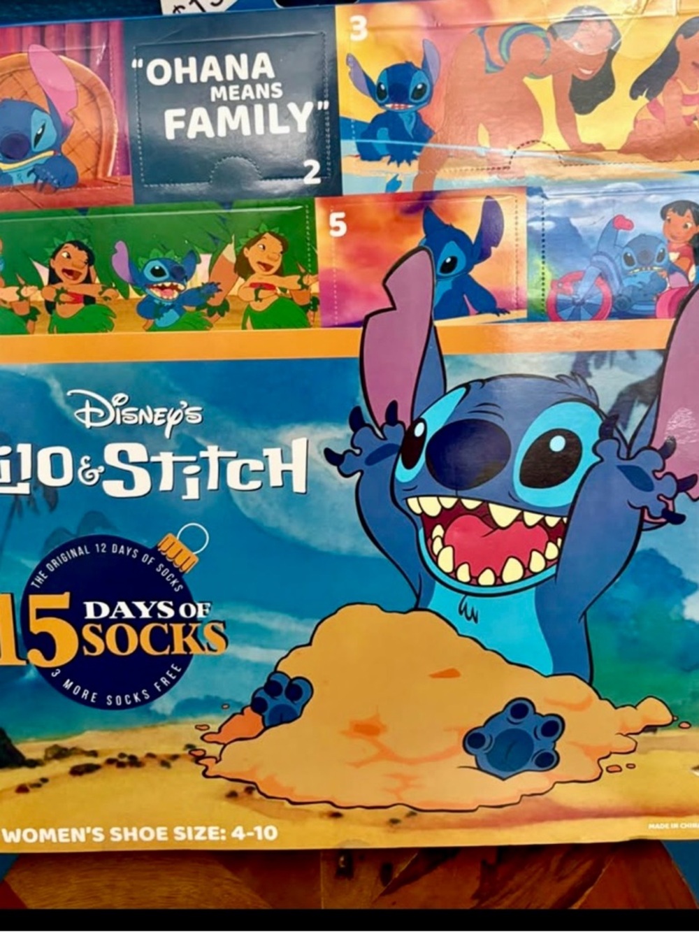 Disney Lilo & Stitch Socks Advent Pack Set Women’s New